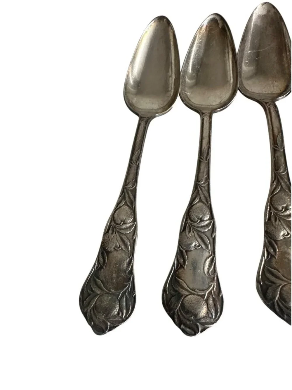 Antique 1910 Rogers & Son AA Sunkist Pattern Set Of 6 Spoons Silverplate